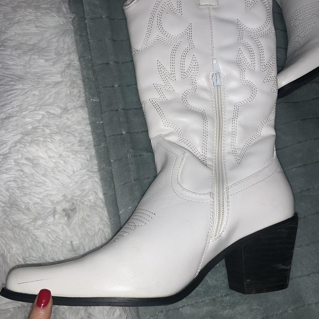 Princess Polly White Cowboy Boots Brand new but... Depop