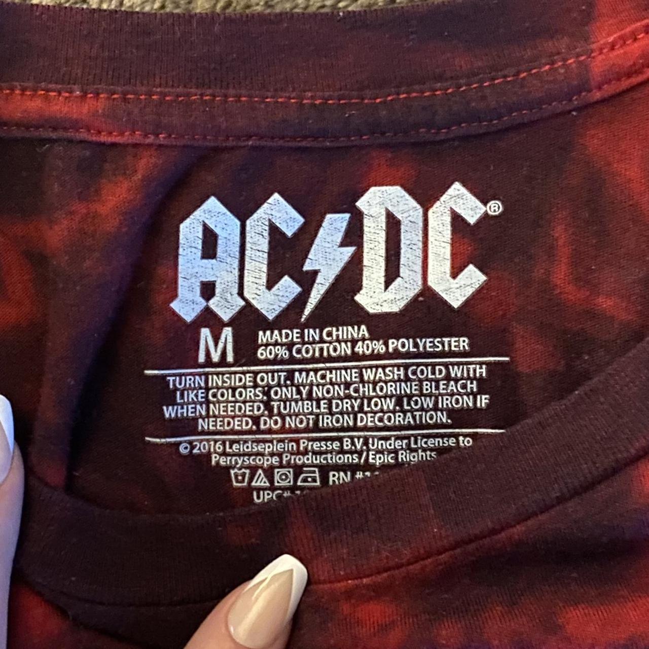 Red & black tie dye AC/DC t-shirt Size: M Open to... - Depop