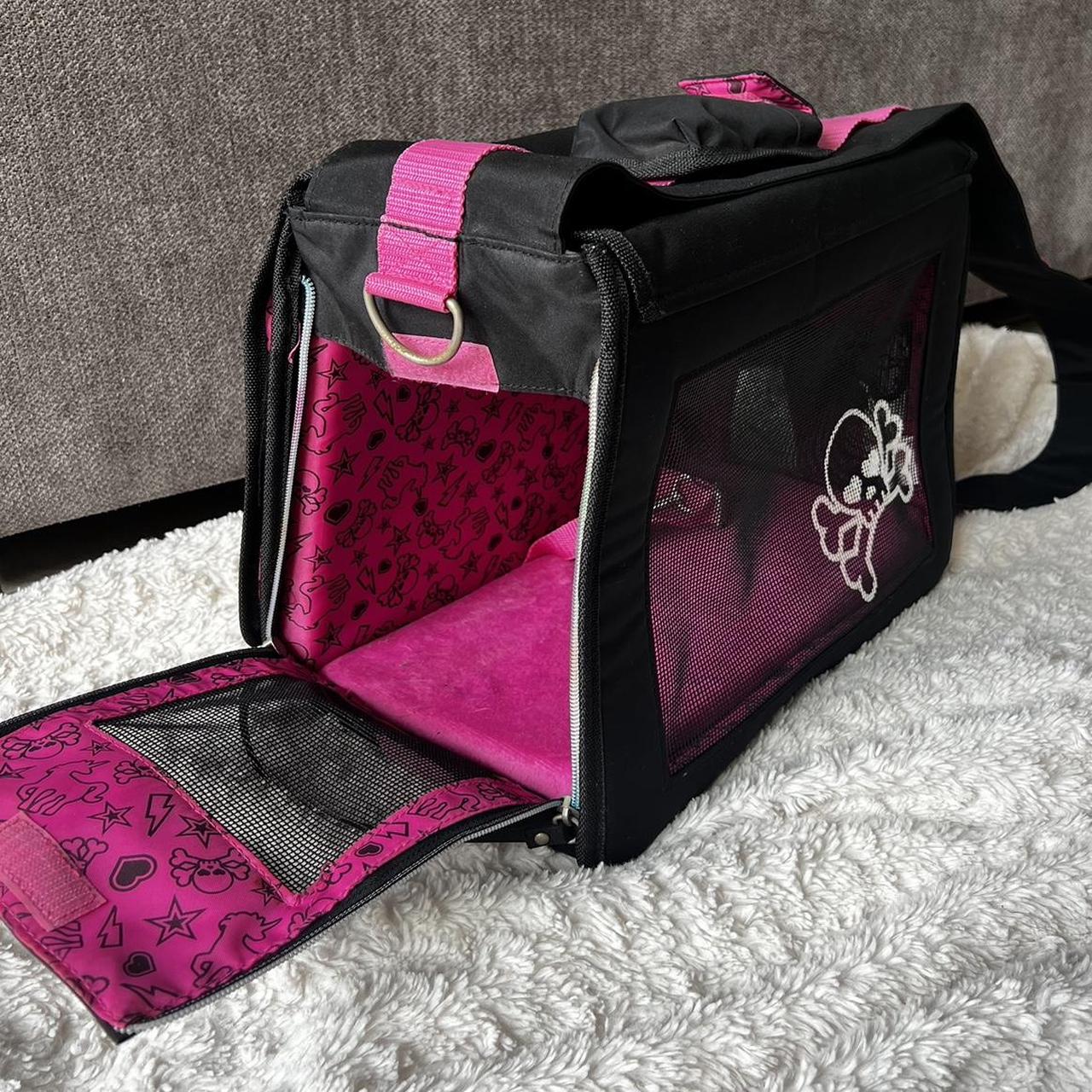 Boots and Barkley Pink Skull Pet Carrier with... Depop