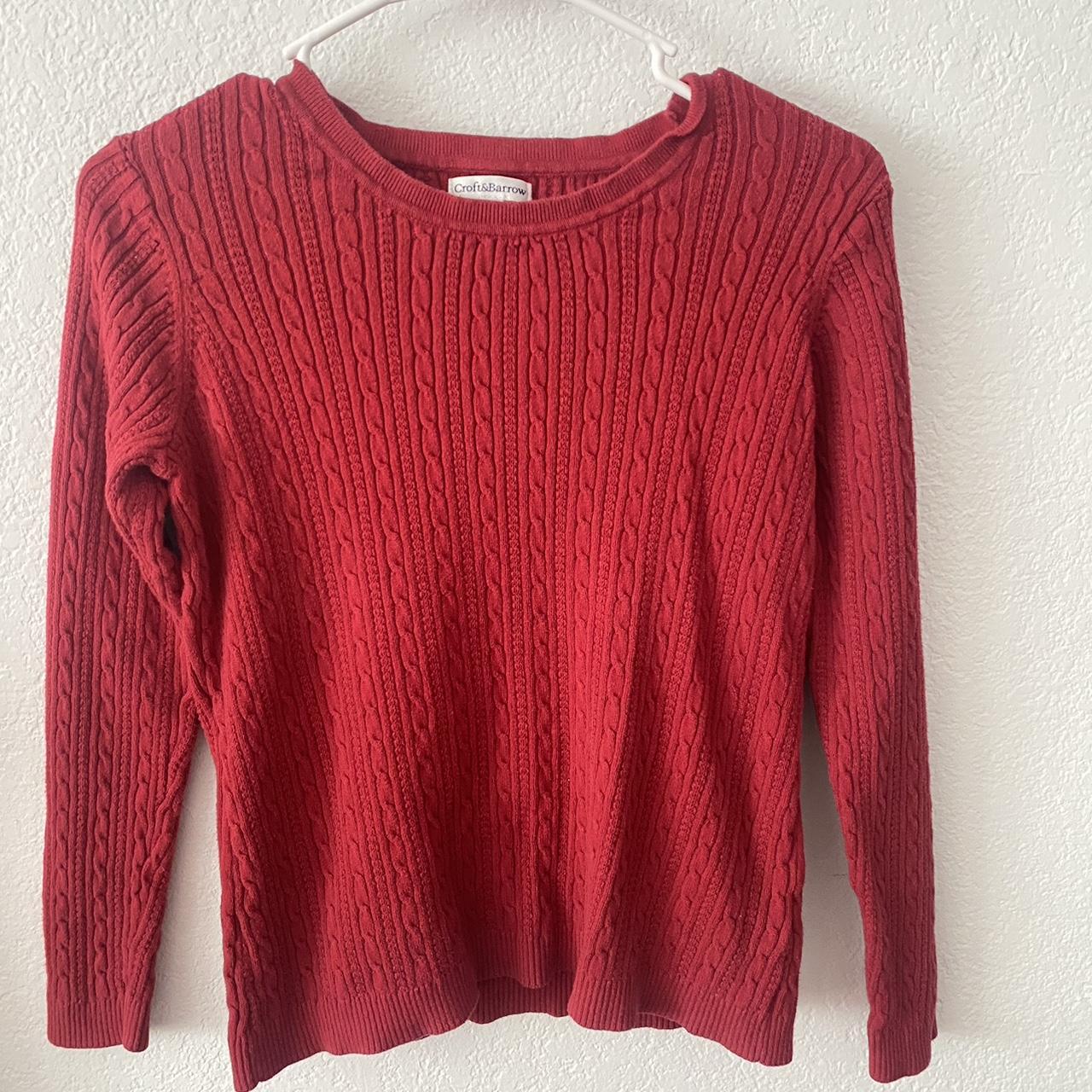 croft & barrow red sweater💋 •size M •perfect... - Depop