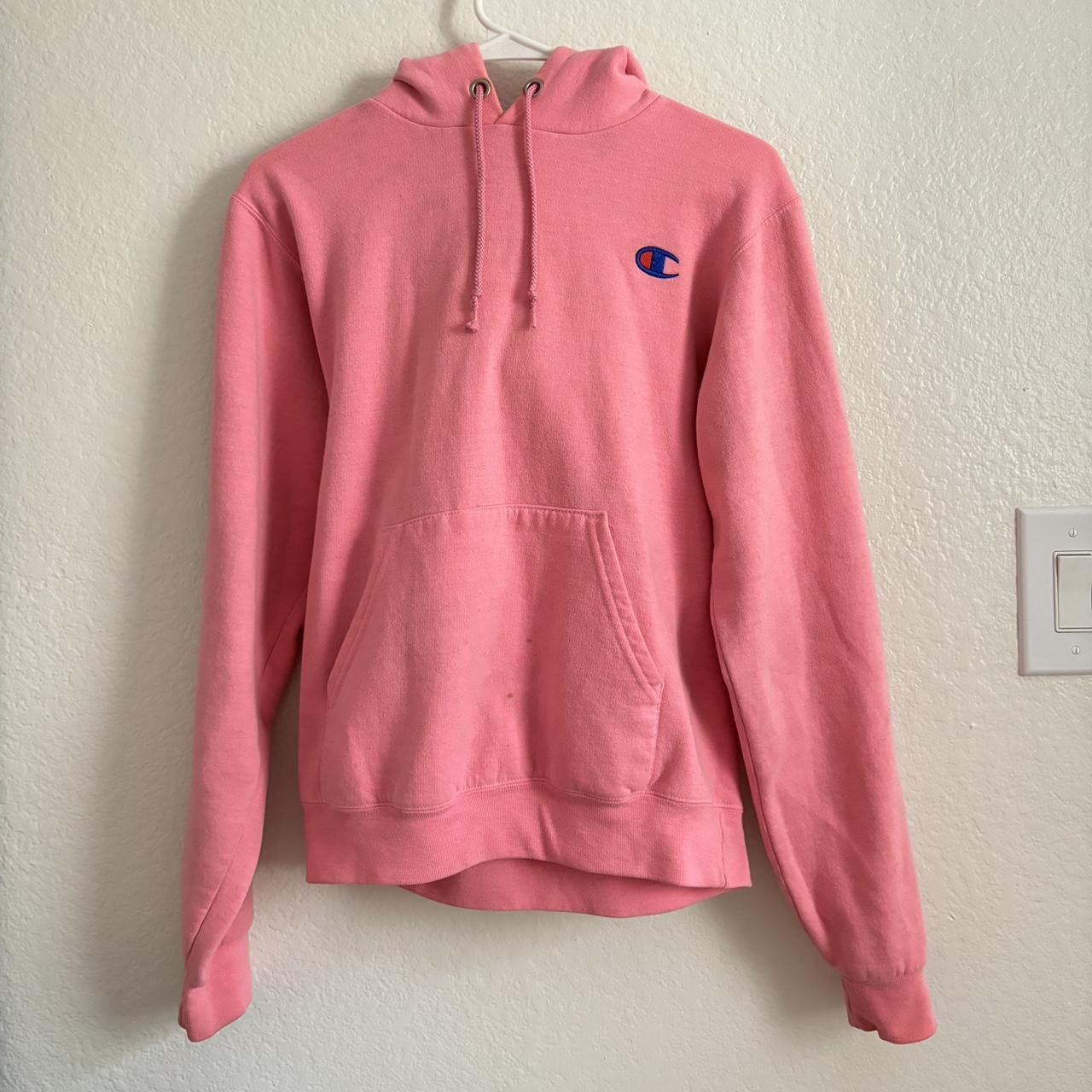 hot pink champion hoodie size x small has a few. Depop