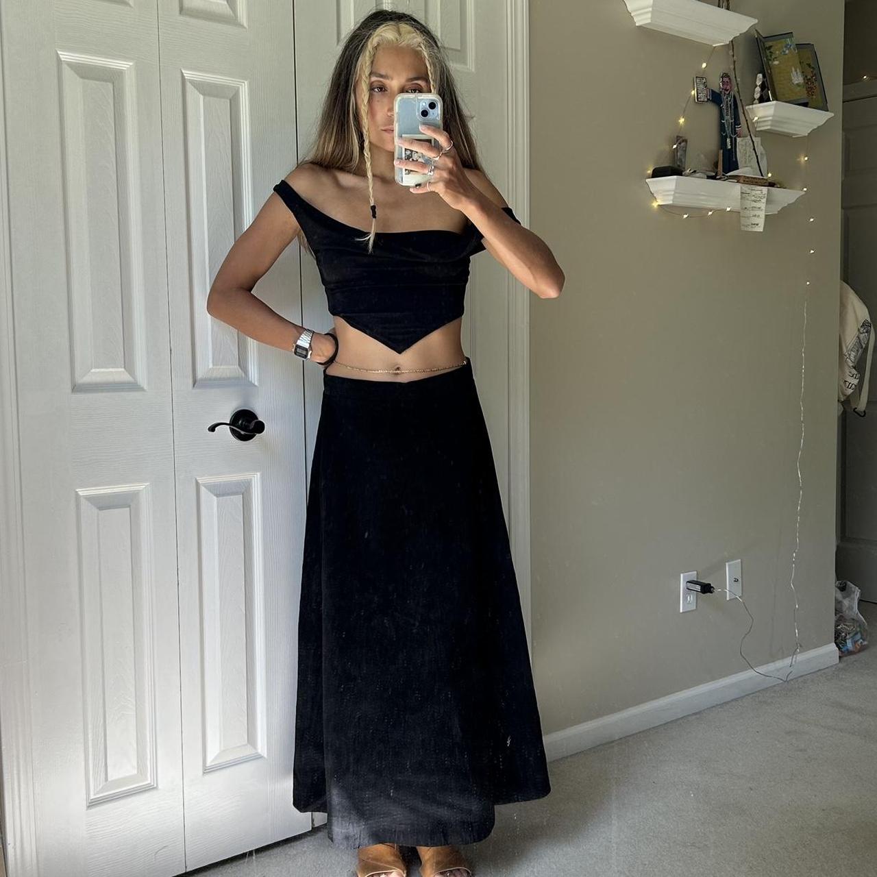 90s black maxi skirt best sale