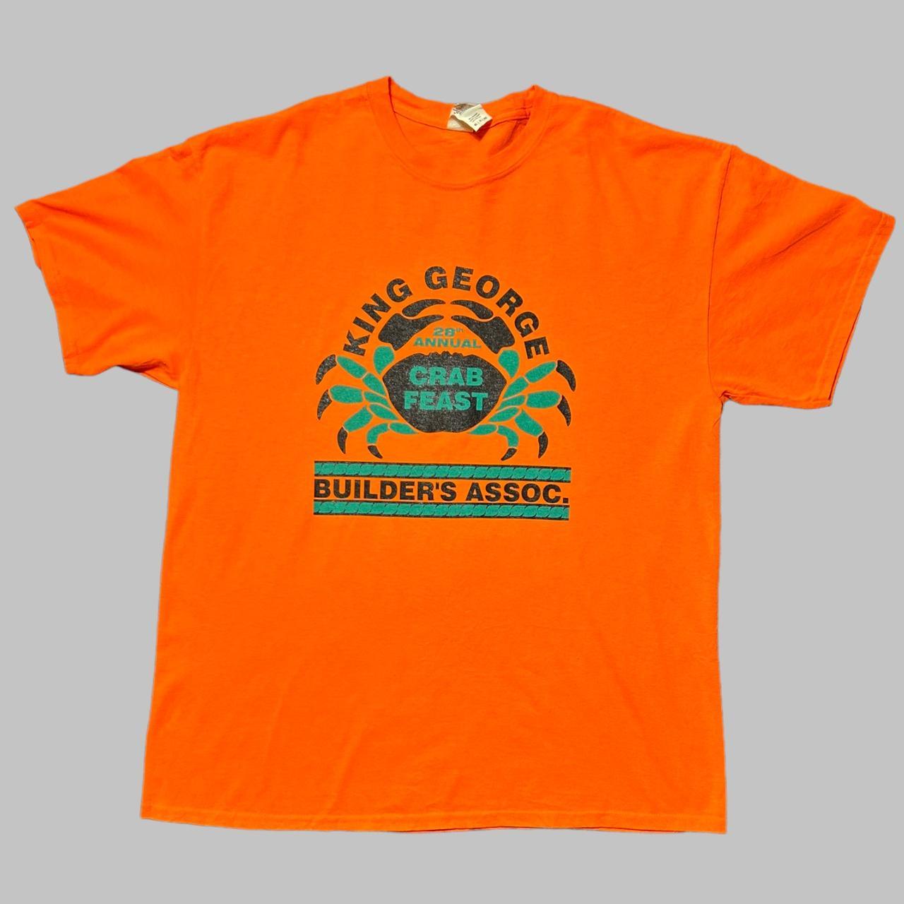 Gildan Men's Orange Tshirt Depop