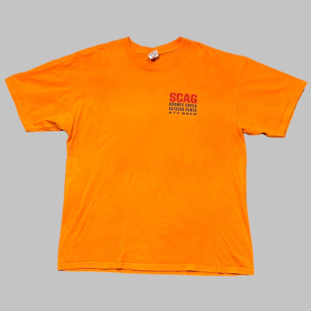 The Unbranded Brand Men's Orange and Black T-shirt | Depop