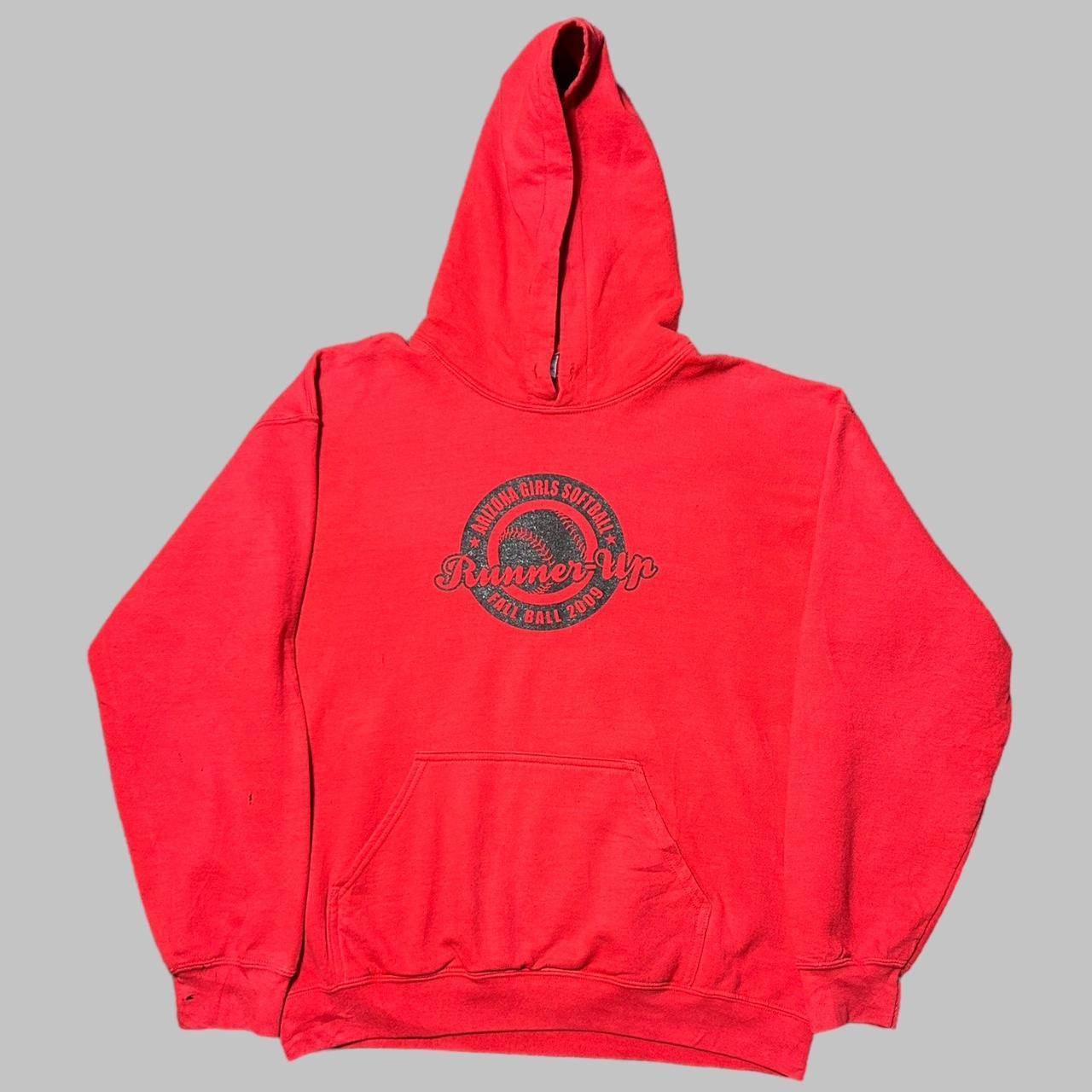 Red Vintage Usa Hoodie Amazing Red Colour Hoodie - Depop