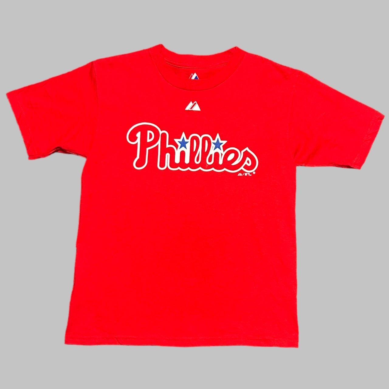 1990s Philadelphia Phillies Paint Stained Cotton Game Day T-Shirt – Red  Vintage Co