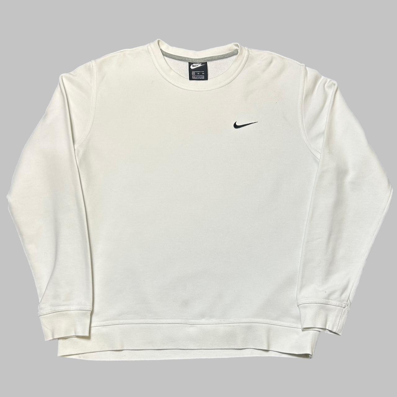 White Nike Sweatshirt Jumper Amazing White Colour - Depop