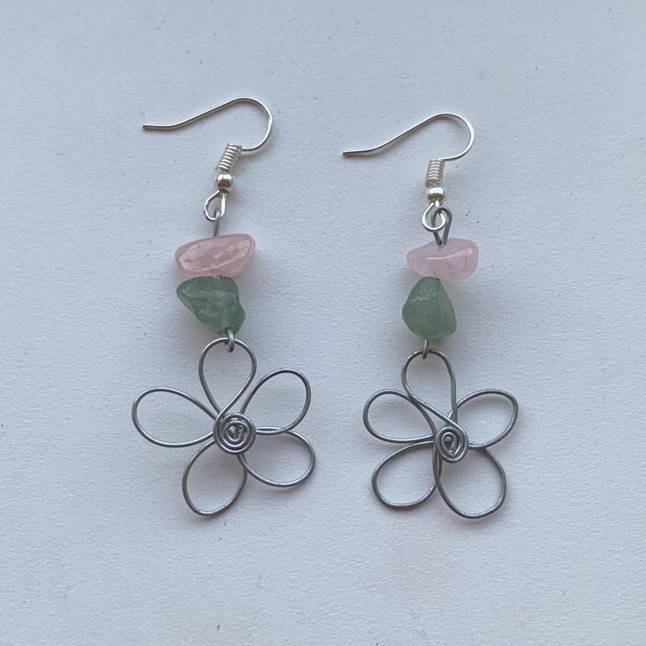 Handmade Crystal Flower Charm Dangly Depop