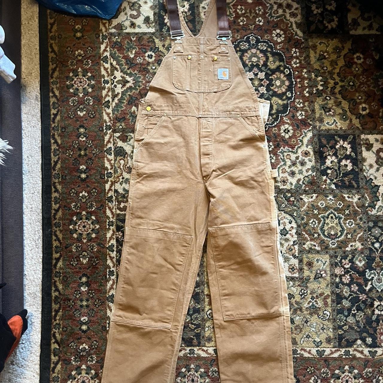 Carhartt Men's Tan Dungareesoveralls Depop