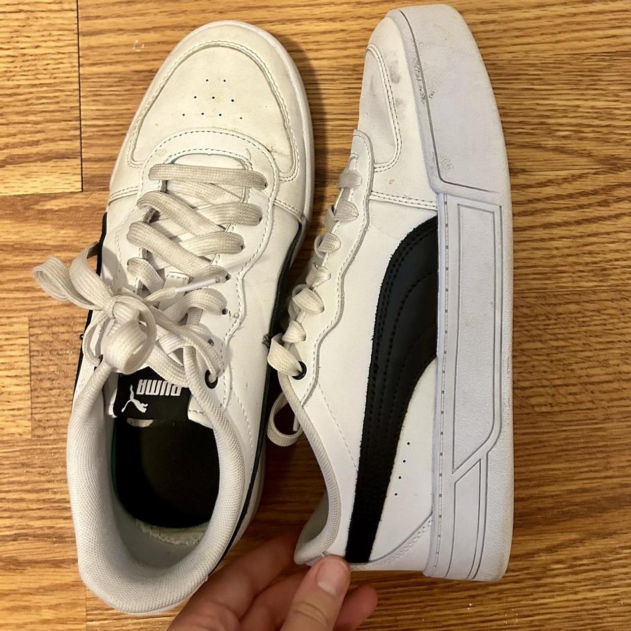 puma patent platform trainers ladies