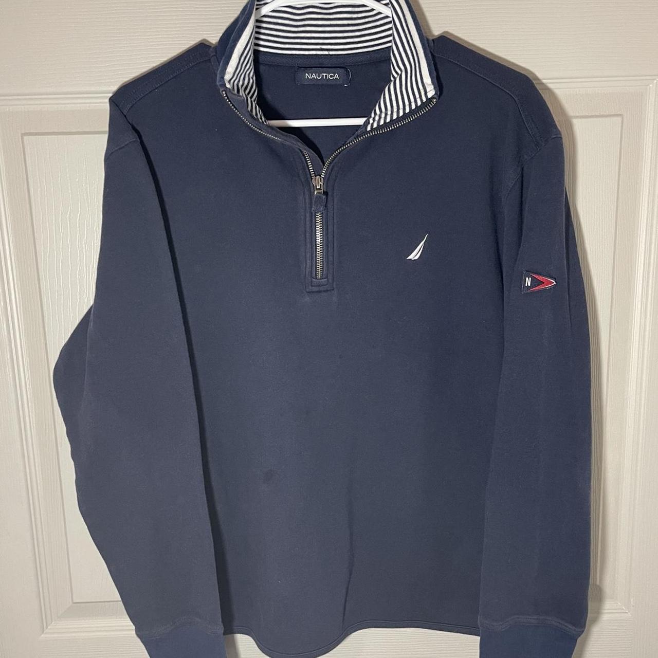 Classic men’s Navy Blue Nautica quarter zip pullover... - Depop