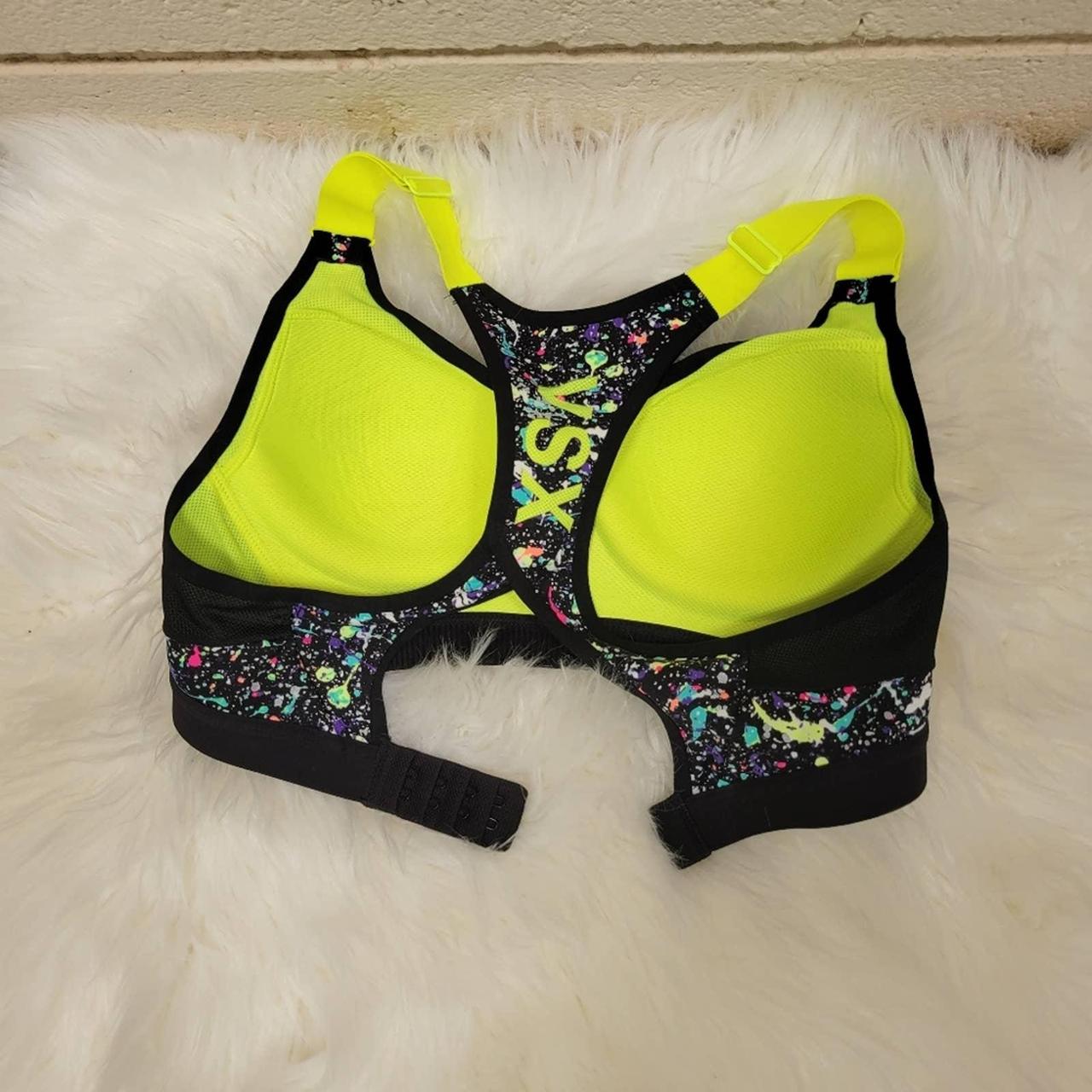 Victoria's Secret VSX Neon Splatter Paint Sports Bra... Depop