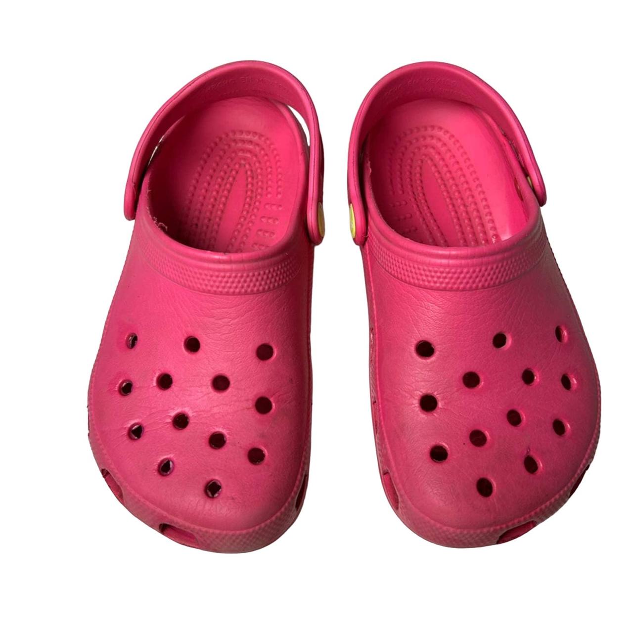 Crocs Hot Pink Shoes Girls 2 Boys 4. #crocs - Depop
