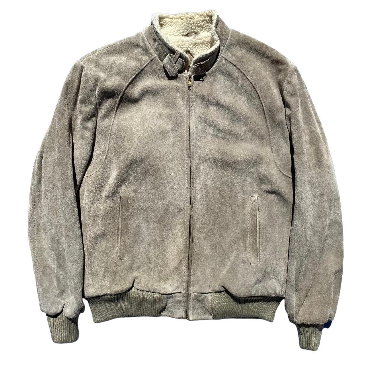 Mens grey hotsell suede bomber jacket