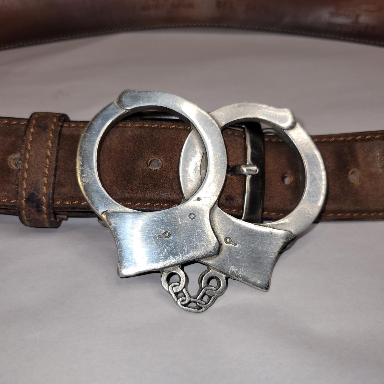 🔥🌟 Vintage Pewter Handcuff Grunge Punk Belt Buckle... Depop