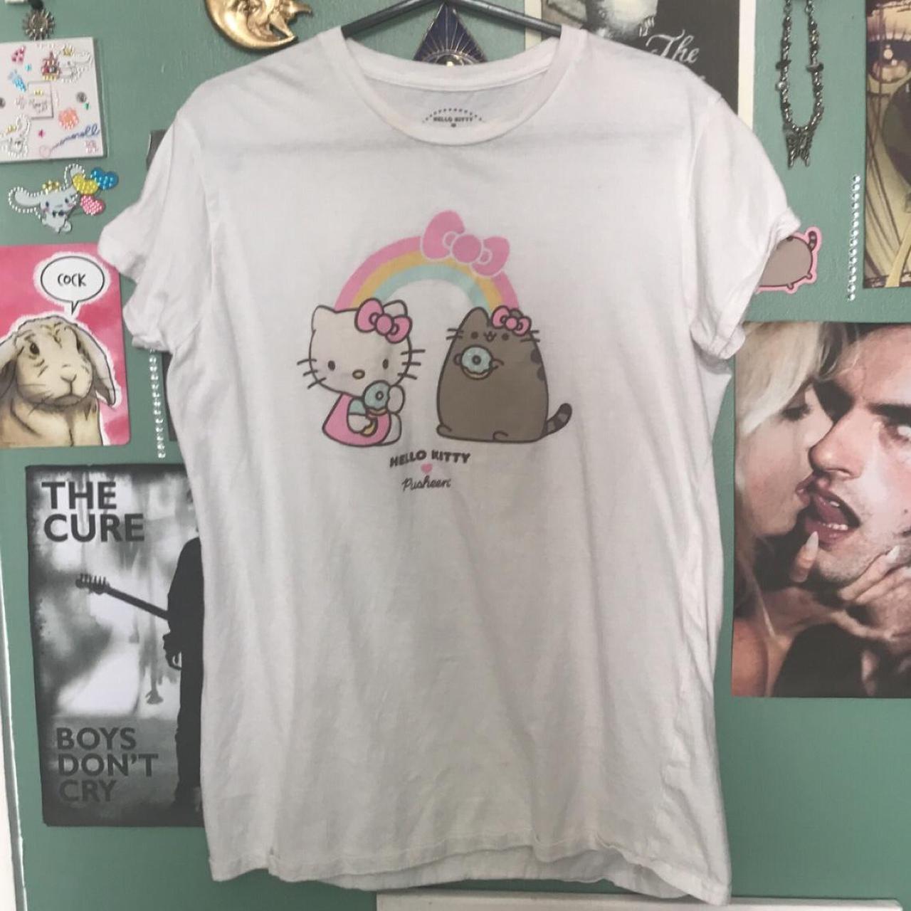 just a plain hello kitty x pusheen shirt. was... - Depop