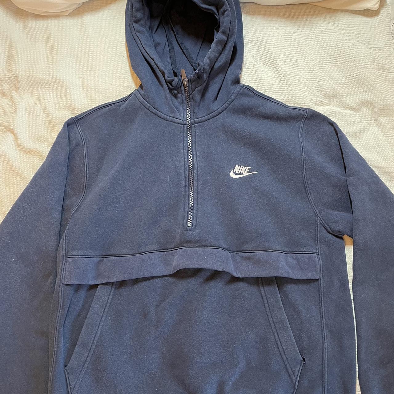 Nike pullover quarter zip size small very small rip... Depop
