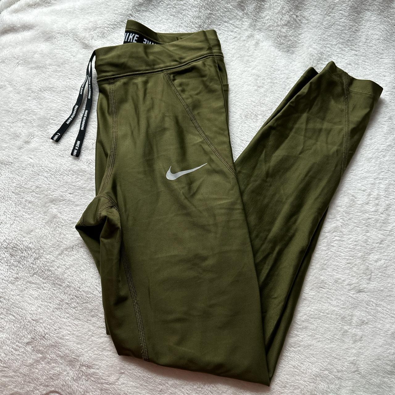 Olive green Nike leggings Size extra small - Depop