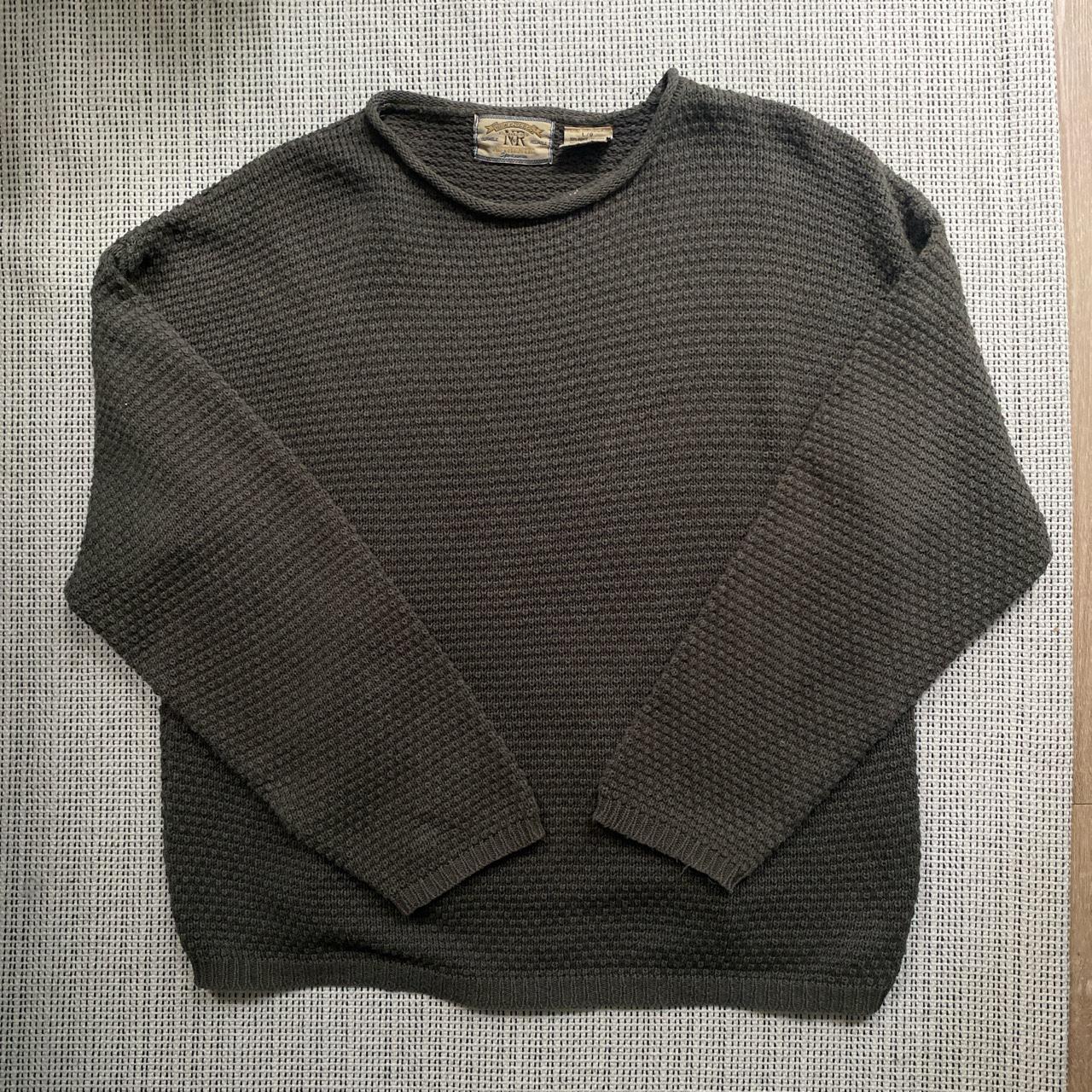 vintage chunky knit sweater | olive | Men’s L |... - Depop