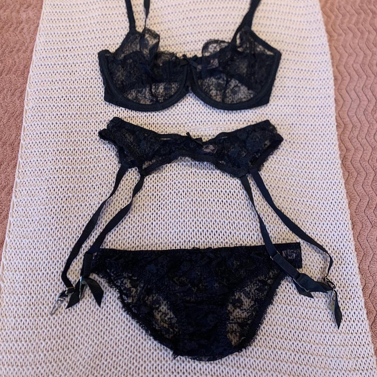 Agent Provocateur Black Lace Lingerie And Suspender Depop