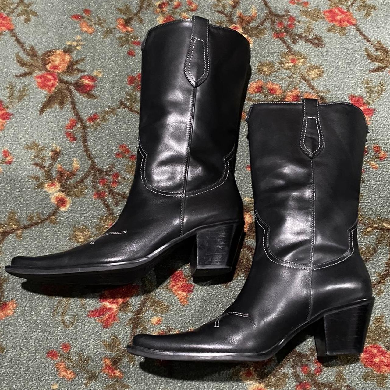 Franco Sarto Women's Black Boots | Depop