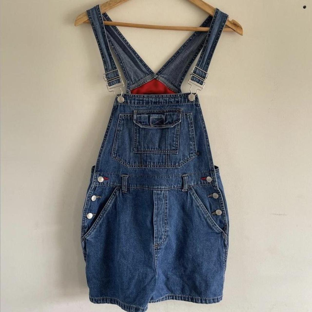 Vintage ‘No Boundaries’ Denim Short Overalls... - Depop