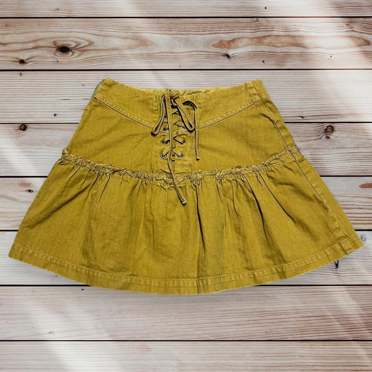 Free people postiano lace up mini skirt Size