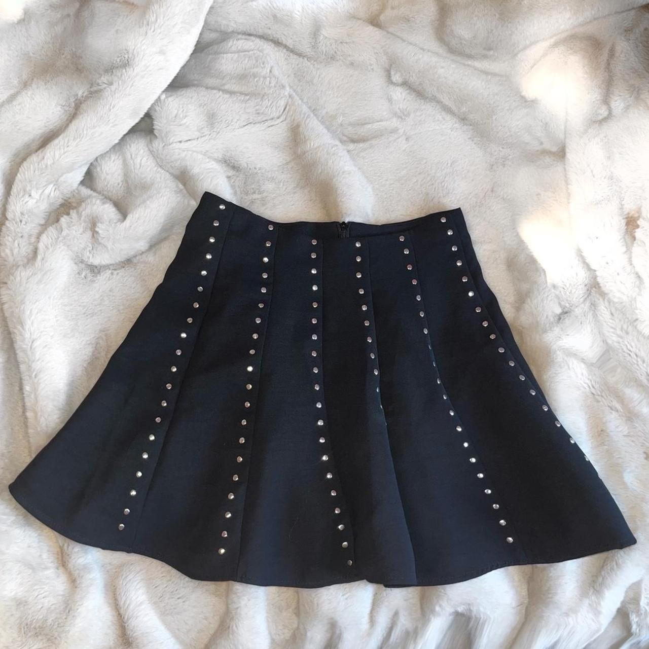 Black flare skirt zara best sale