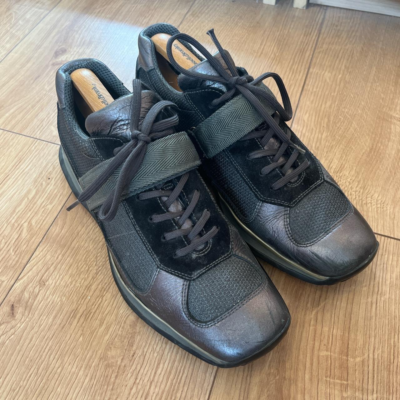 Prada trainers. Size UK8.5/9. Good condition. Laces... - Depop