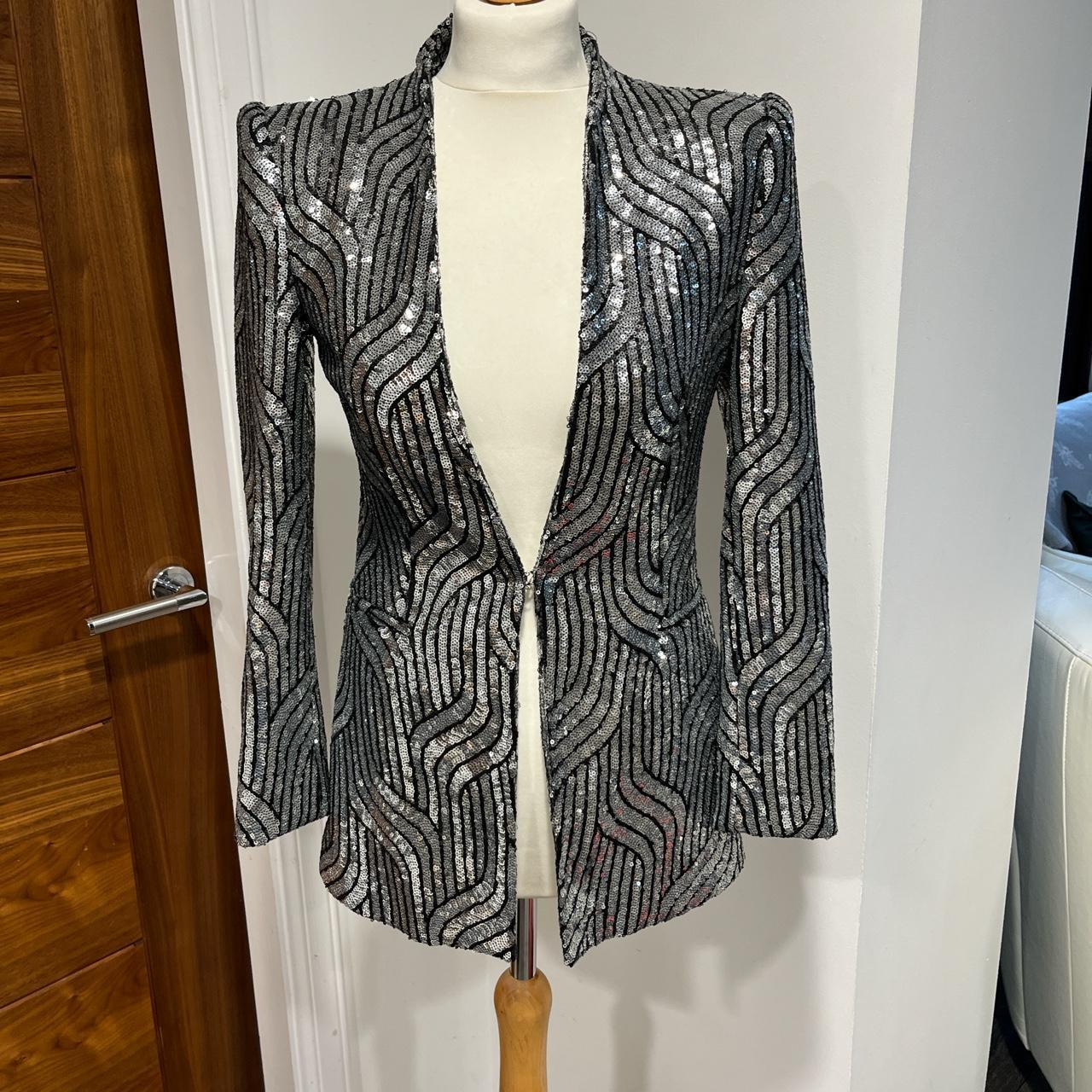 Silver sequin jacket outlet zara