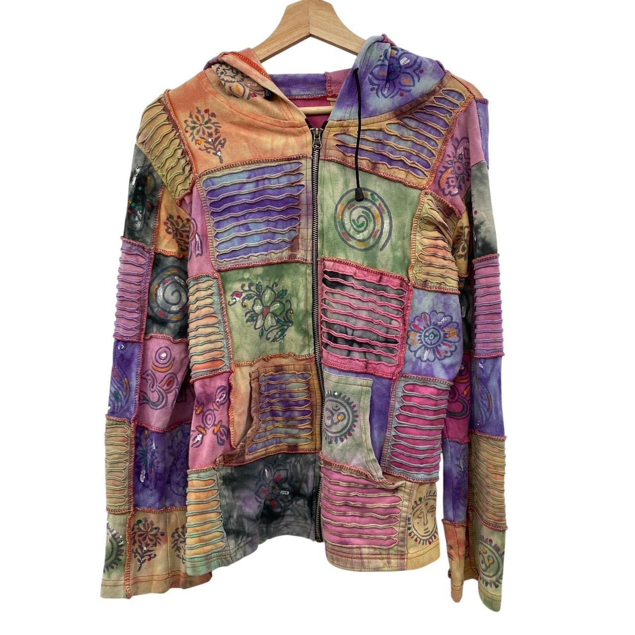 Women's Jacket - Multi - M – Y2K funky patchwork … - image 2