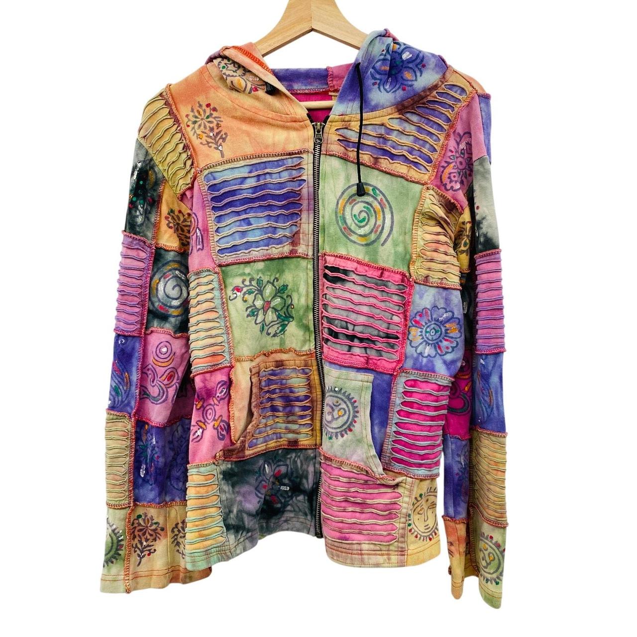 Women's Jacket - Multi - M – Y2K funky patchwork … - image 1