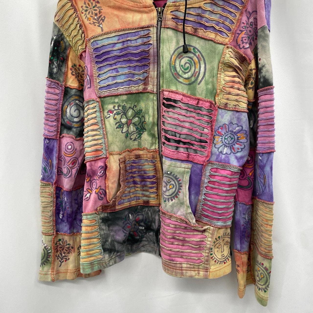 Women's Jacket - Multi - M – Y2K funky patchwork … - image 4