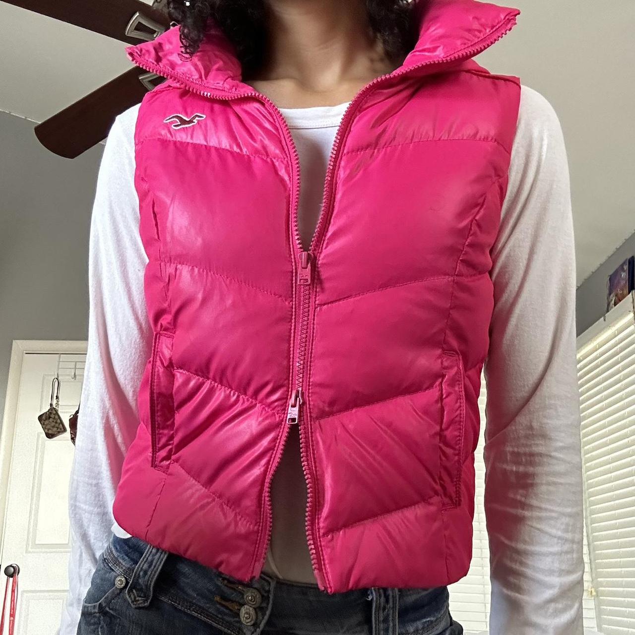 Hollister Co. Puffer Vest in Hot Pink pls dm b4. Depop