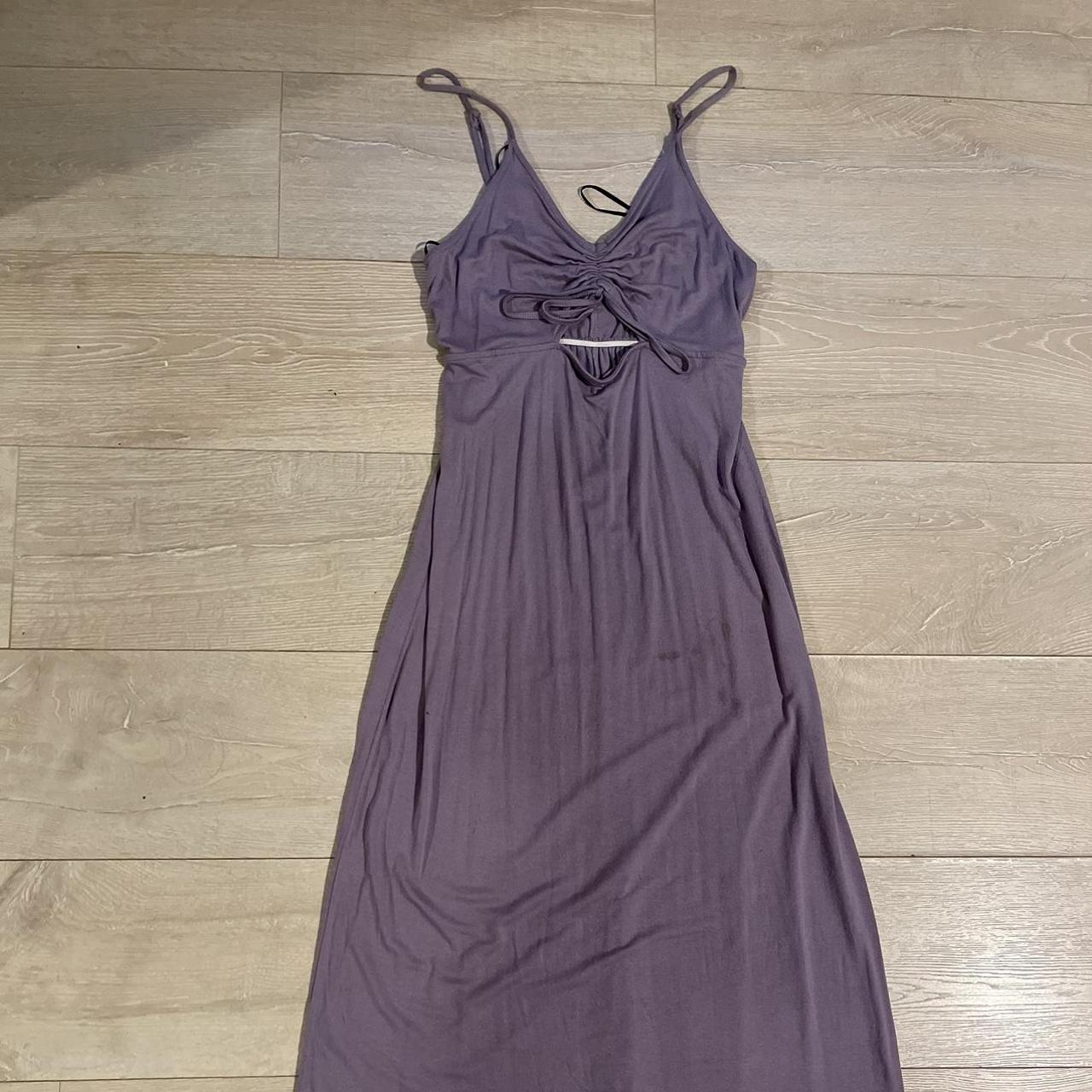 Purple dress with cutout • has a stain in the... - Depop