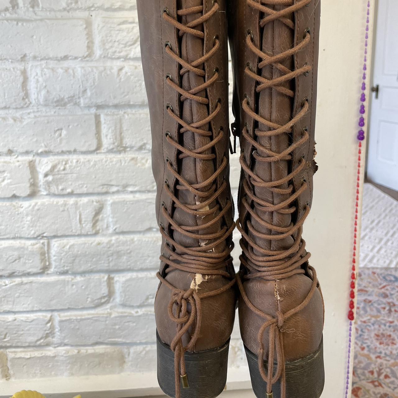 Lace up cowgirl boots Depop