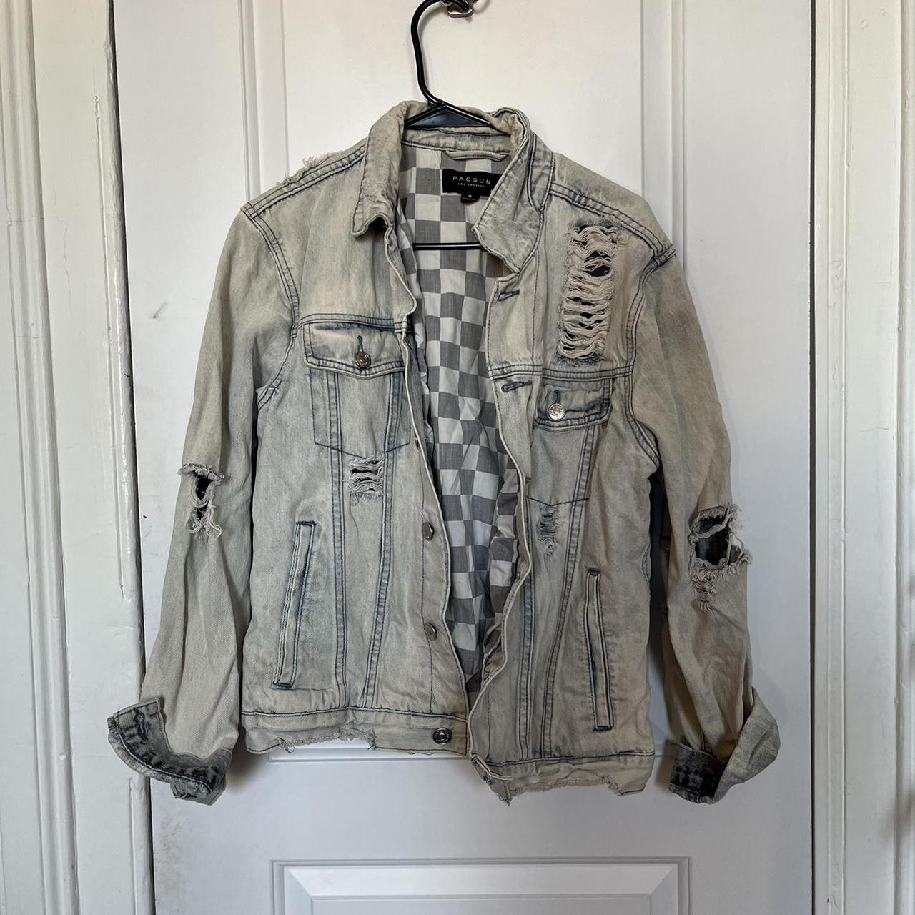 Pacsun distressed denim jacket best sale