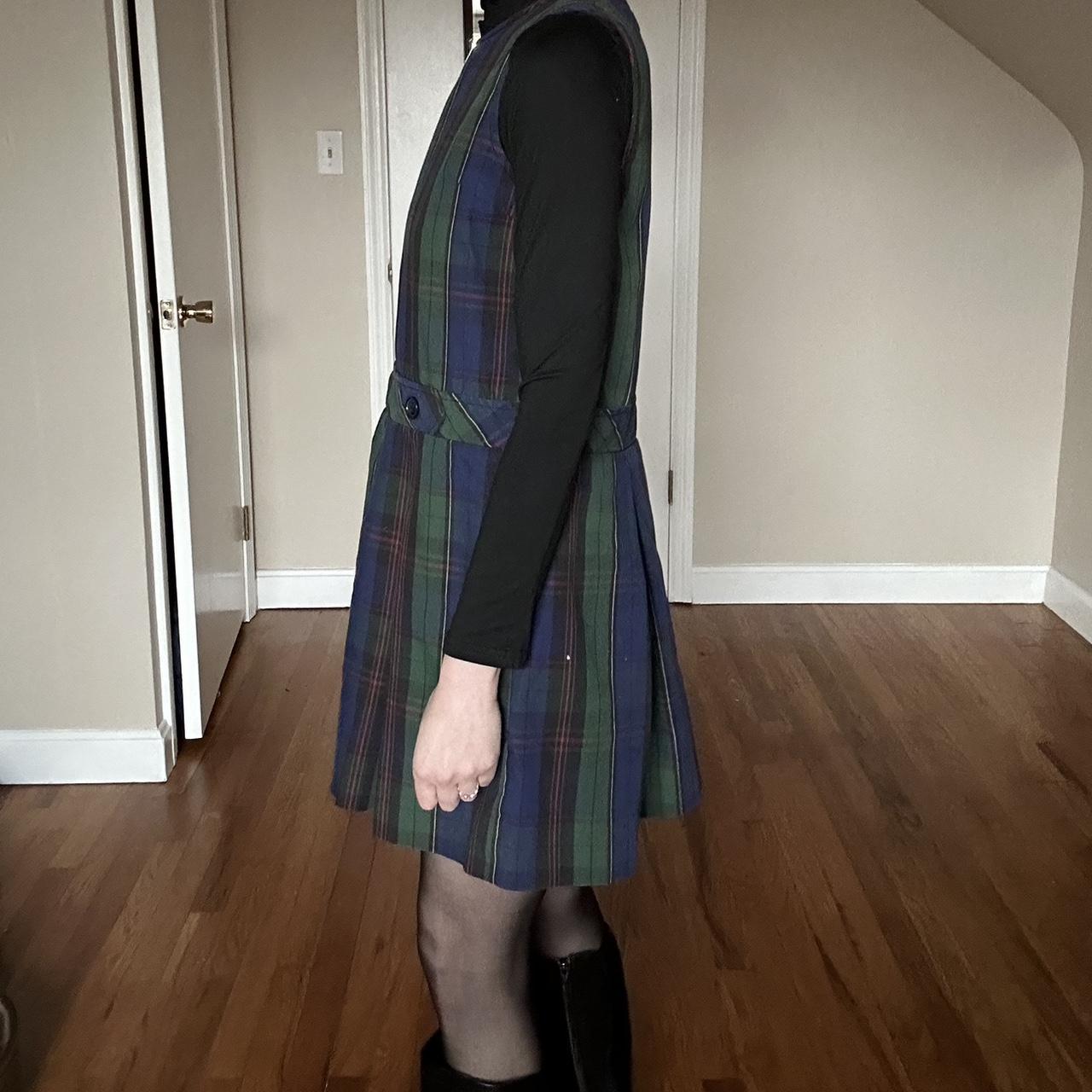 Blue and green plaid dress Perfect for winter Size... - Depop
