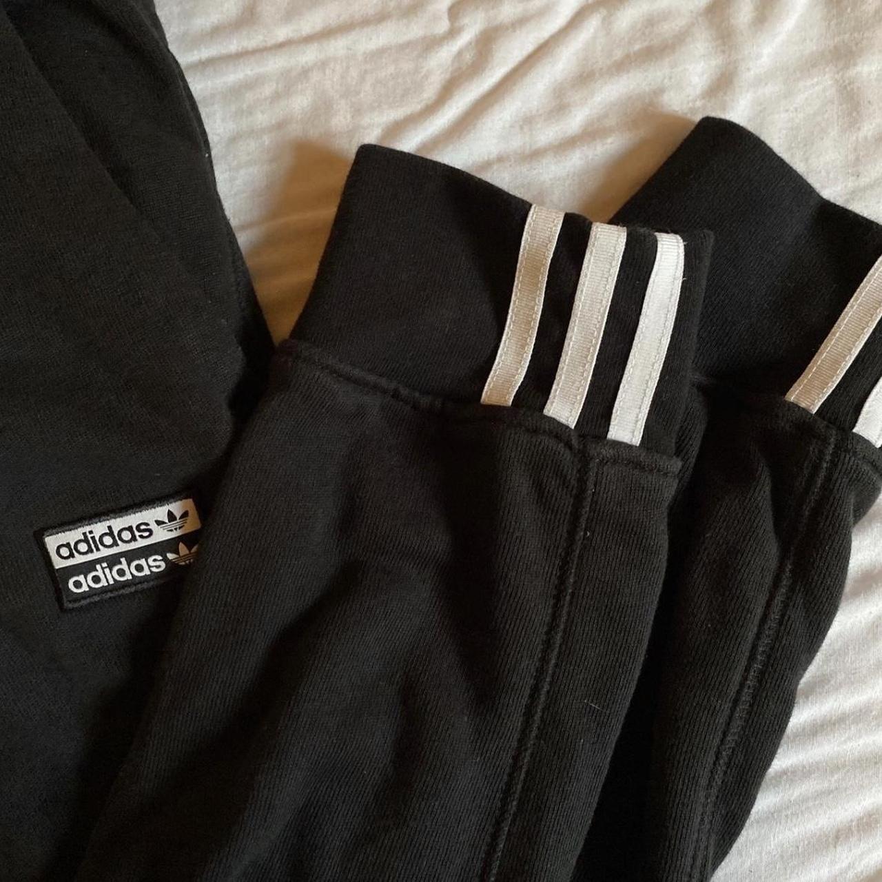 Adidas Black High Waisted Womens Three Stripe - Depop