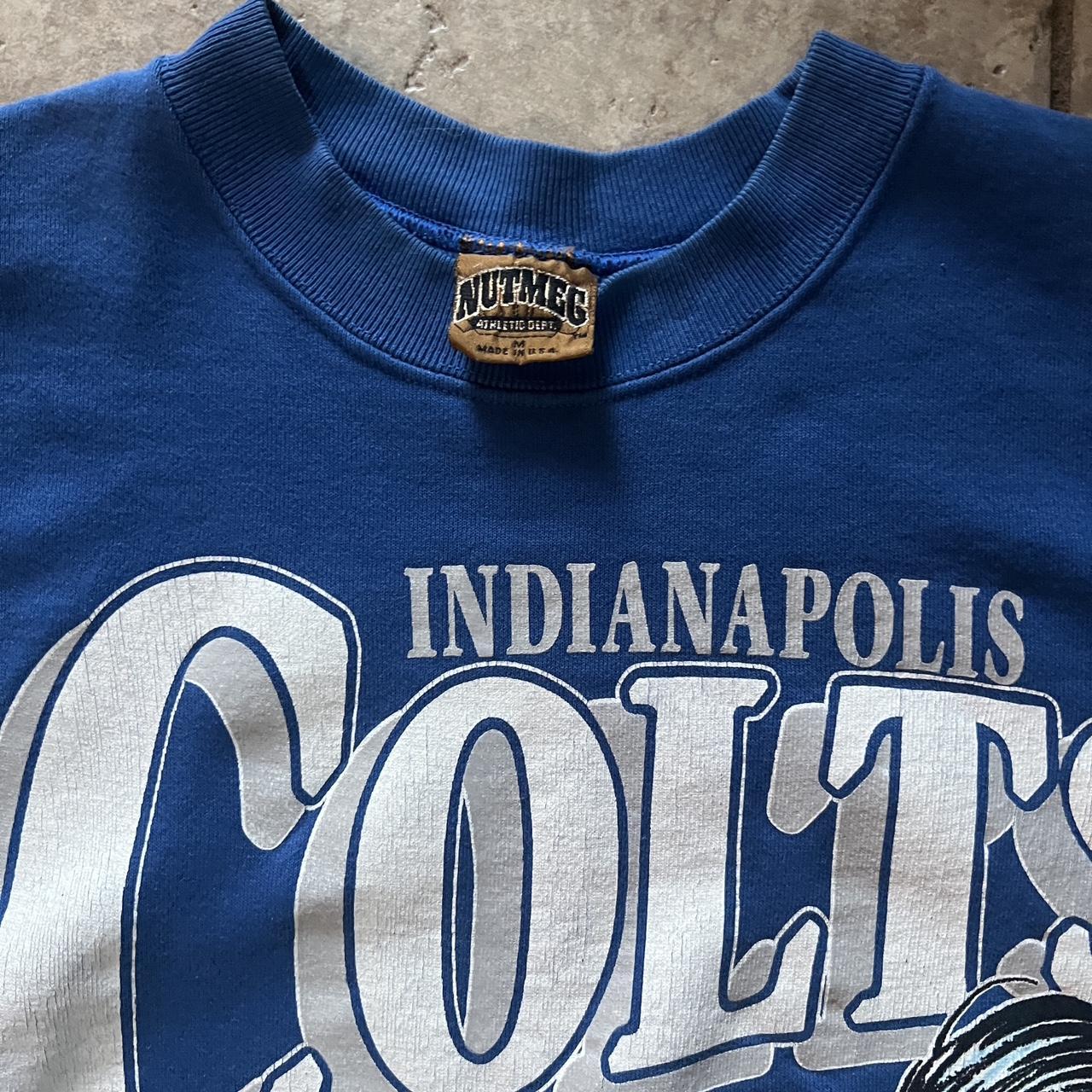 Vintage Nutmeg Indianapolis Colts Sweatshirt. Royal - Depop