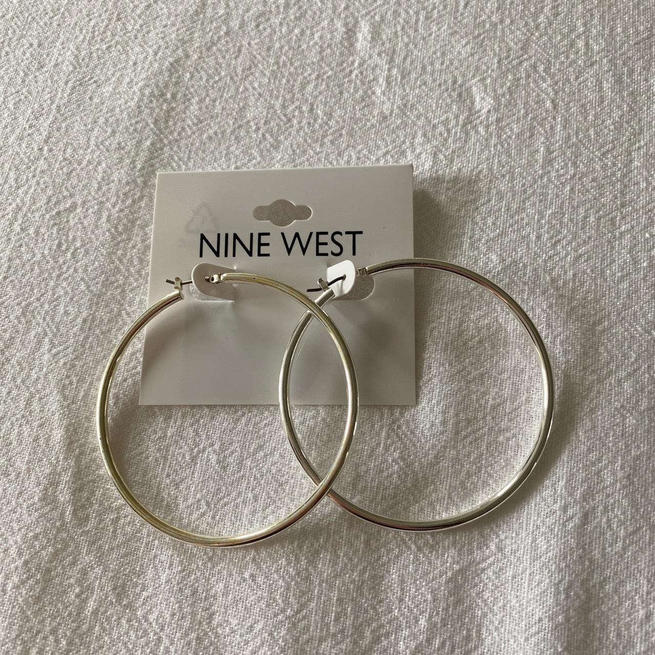 Nine west silver hoop clearance earrings