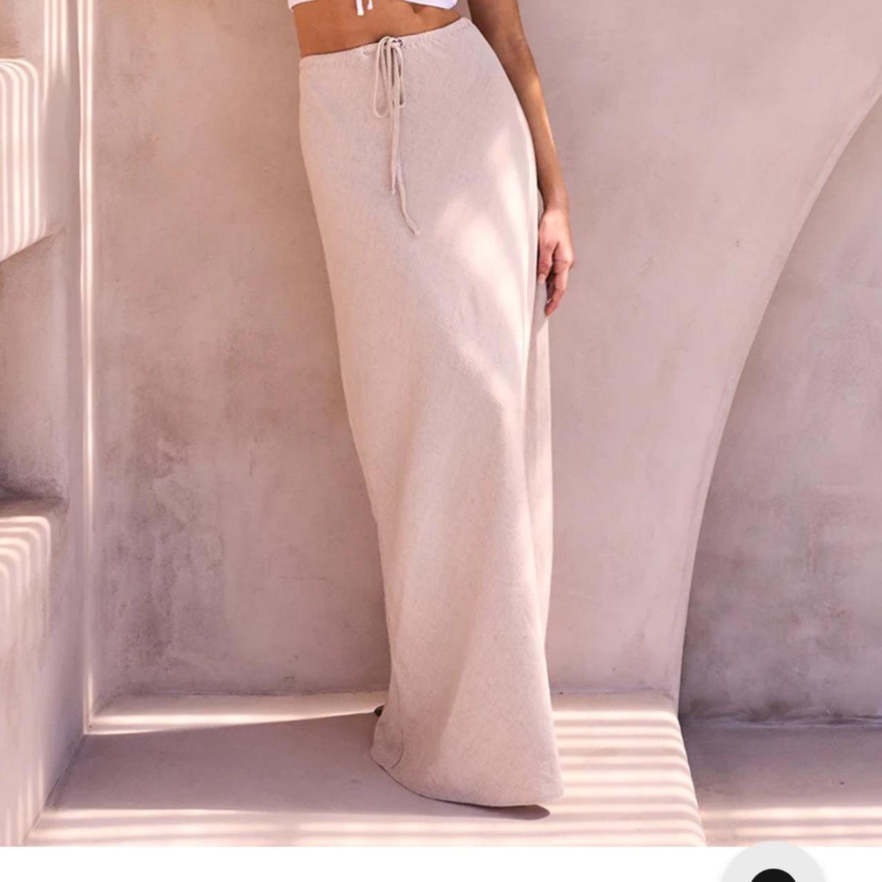 Natural linen beige maxi skirt 🫶🏼 Ghanda, new and... Depop
