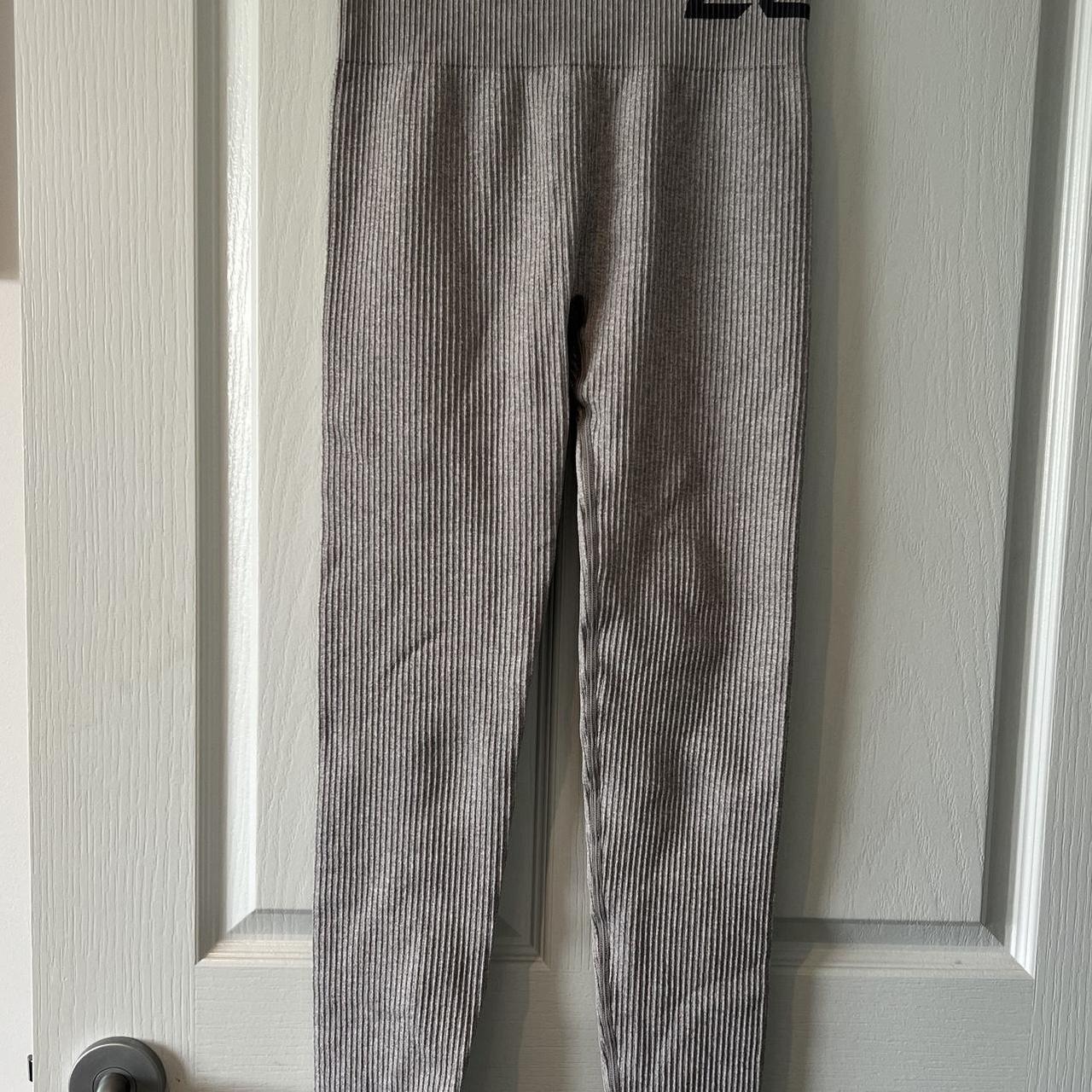 echt grey ribbed full length leggings size small Depop