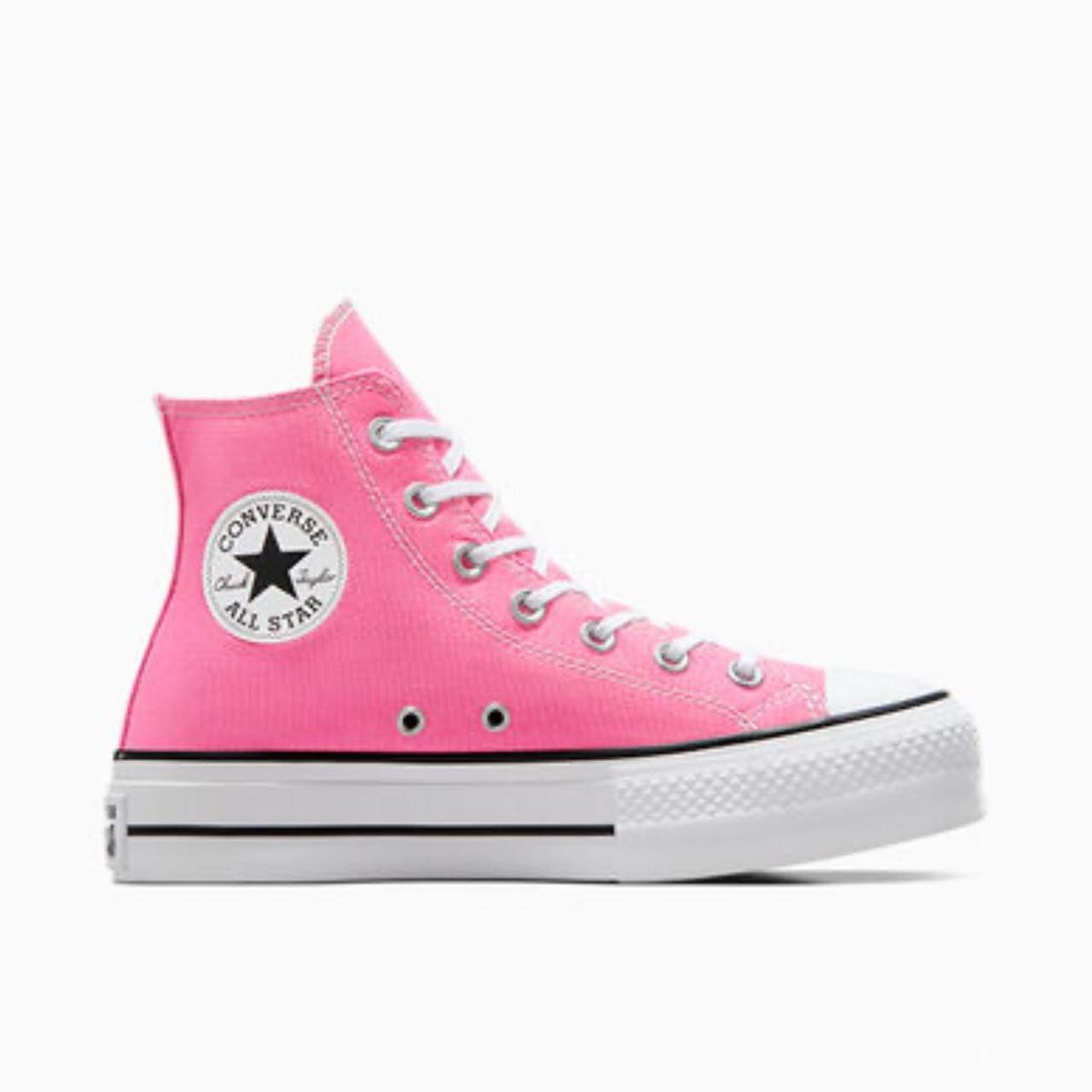 Size 8.5 platformed pink Converse All Star Only... - Depop