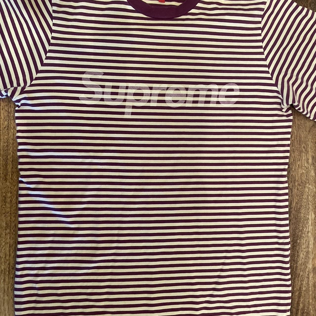 Supreme striped logo long sleeve online