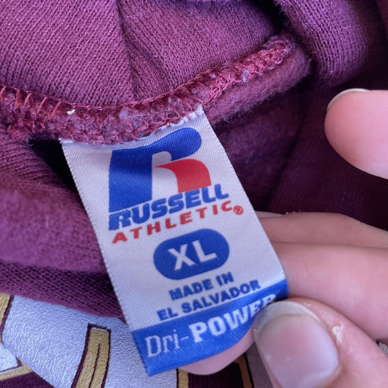 Russell Athletic Men's Burgundy Hoodie Depop