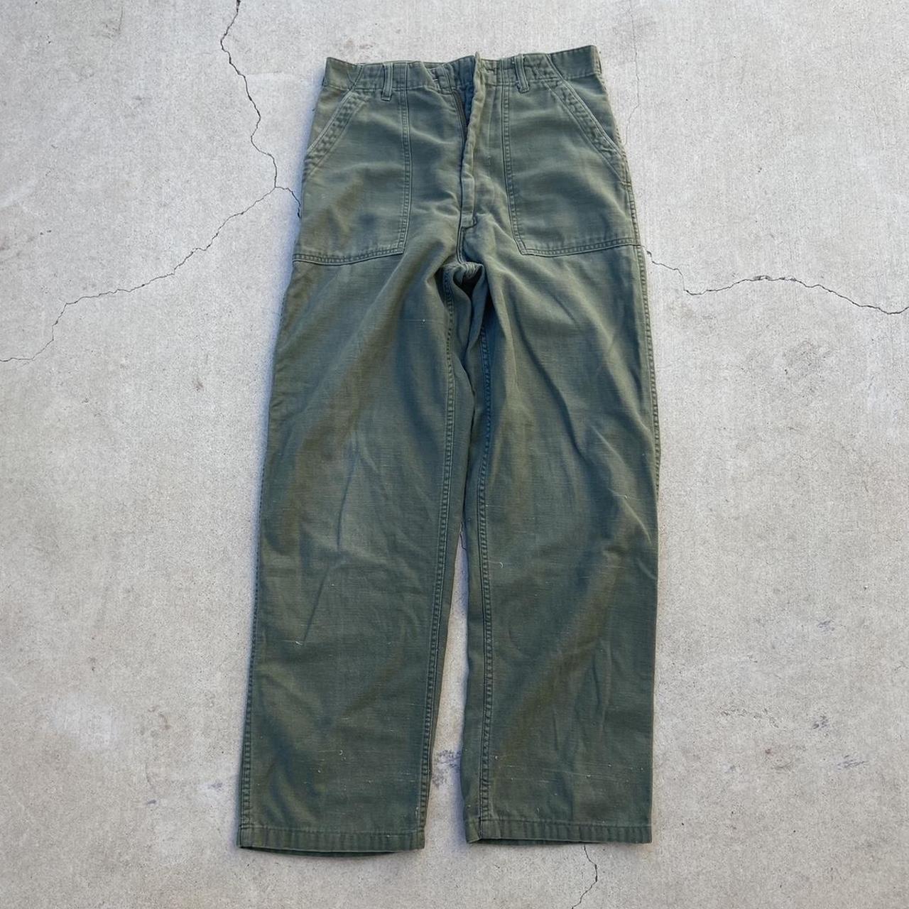 vintage og 107 military fatigue pants green size... Depop