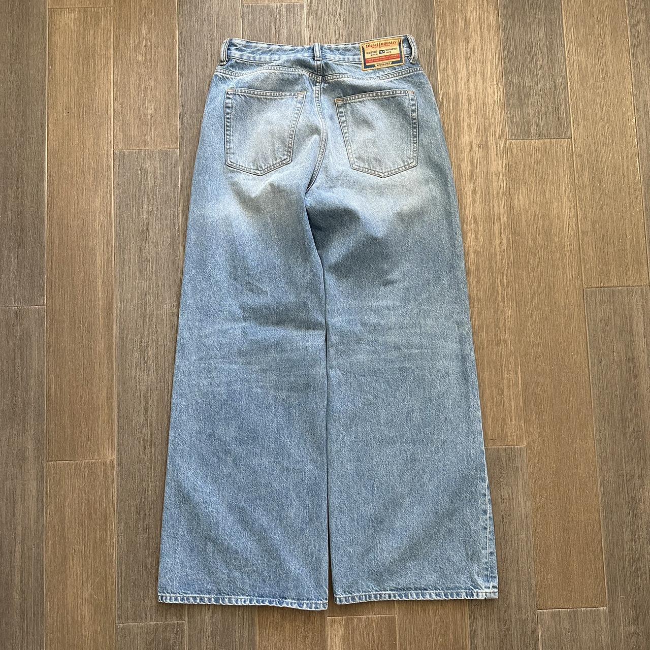 diesel d rise wide leg jeans light blue stain on... Depop