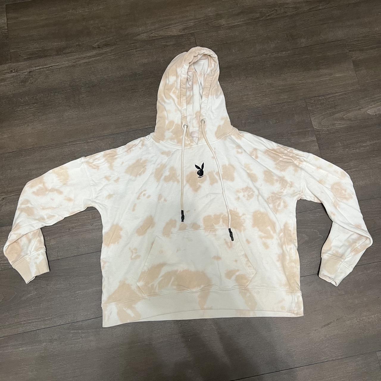 PLAYBOY HOODIE OVERSIZED NUDE TIE DYE OVERSIZED... Depop