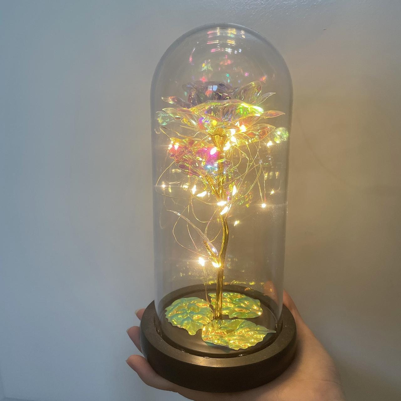 Rainbow Artificial Galaxy Flower Rose light up... - Depop